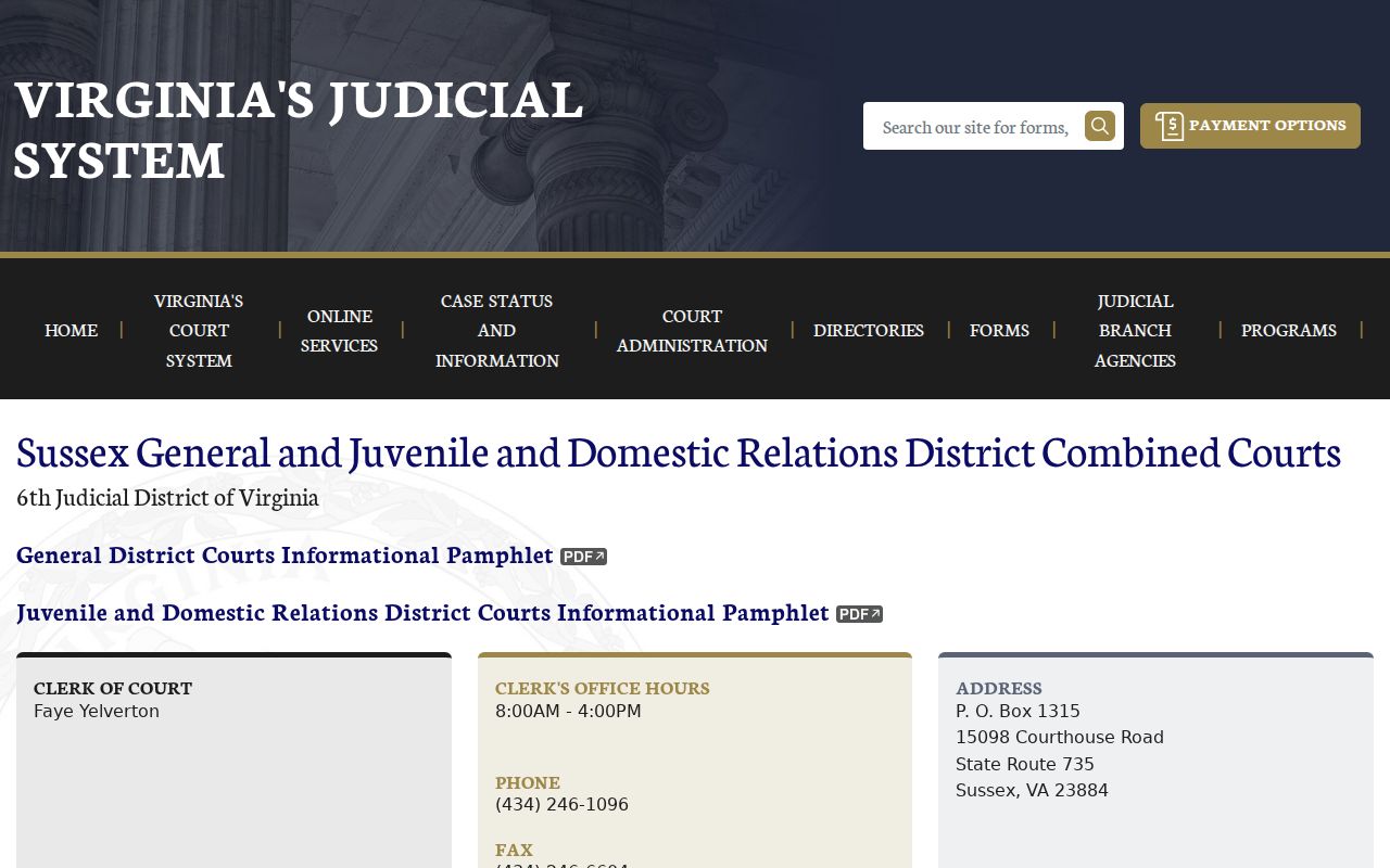 Sussex County criminal court case calendar and combined court details