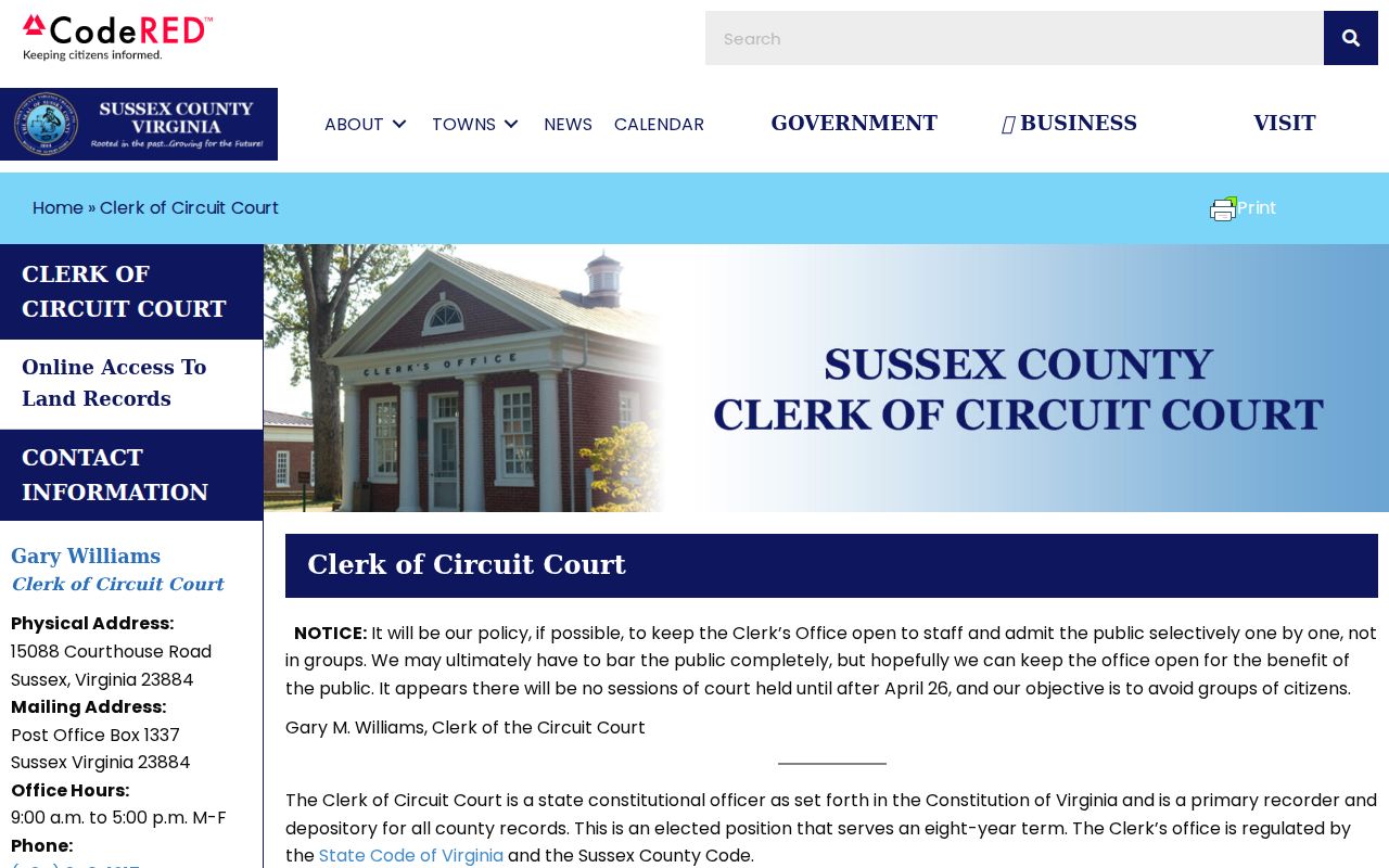 Sussex County Circuit clerk criminal court records information