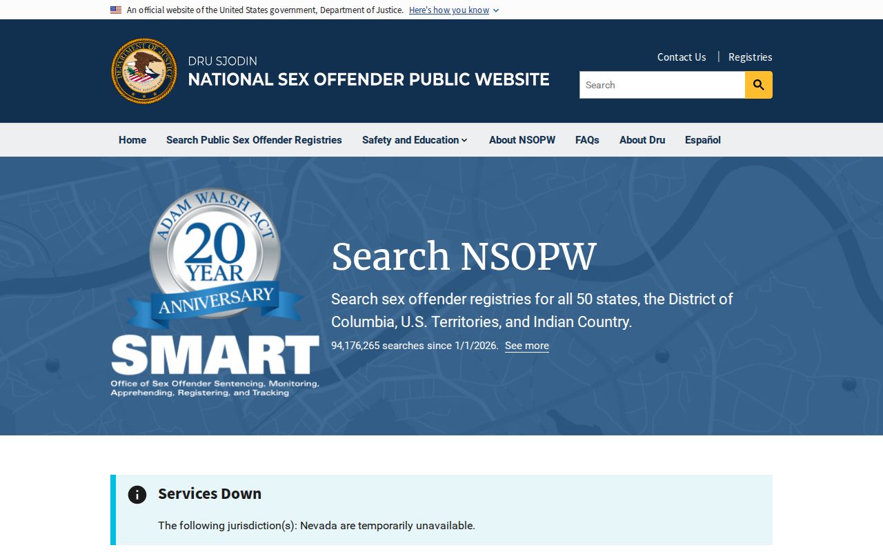 Sussex County sex offender check through the national registry search